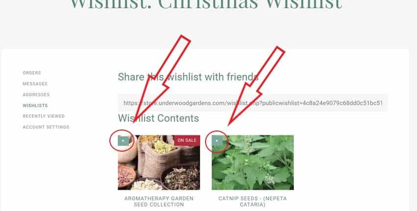 A christmas wishlist is shown with two arrows pointing to the right.
