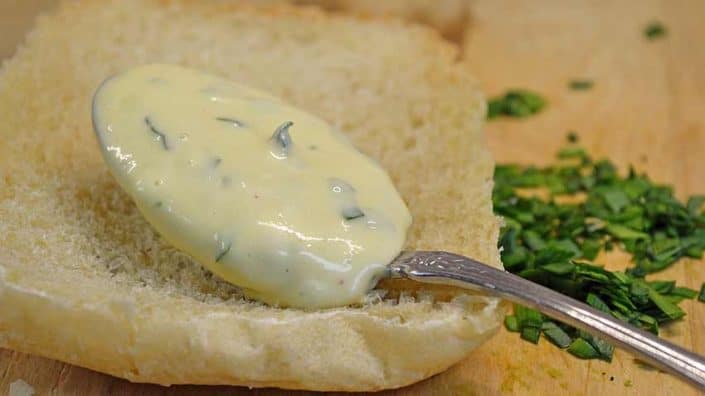 Fresh Homemade Mayonnaise A close up of some food on a plate
