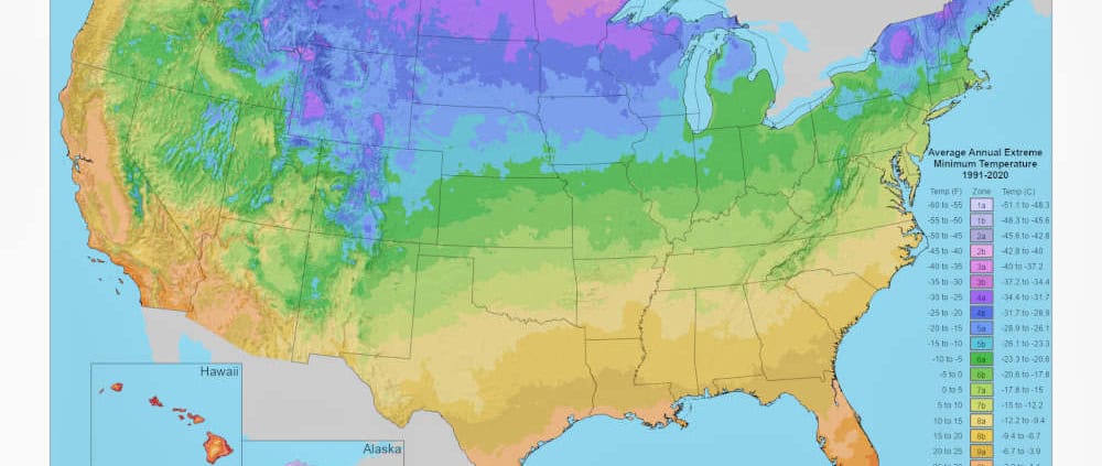 USDA Plant Hardiness Zone Map - 2023